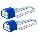 Lampenfassung H4 gerade, Keramik, 15 cm Kabel, 2 Stk