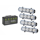 Warnleuchten 12V 16W, 4er Set mit Controller und...