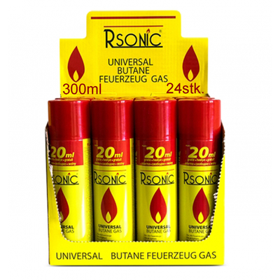 Feuerzeuggas Feuerzeug Gas Rsonic Butangas Nachf&uuml;llkartusche 300ml 24 St&uuml;ck