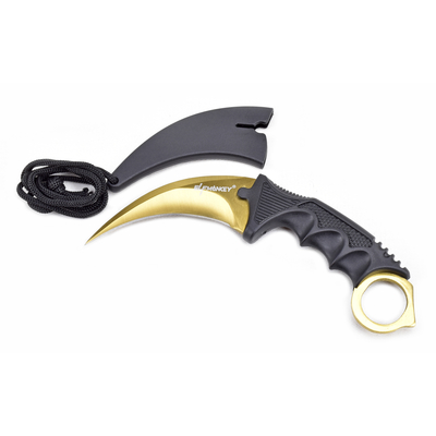 ElfMonkey® Karambit Messer Jagdmesser Outdoormesser CSGO Knife Gold