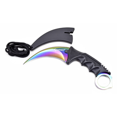 ElfMonkey® Karambit Messer Jagdmesser Outdoormesser CSGO Rainbow