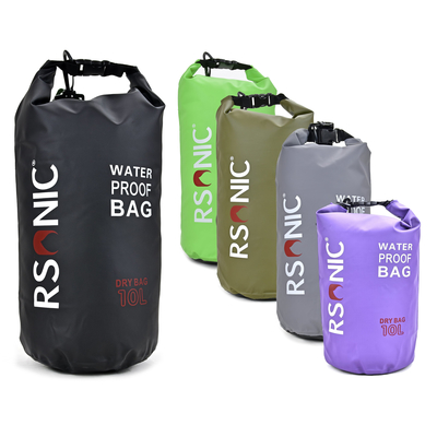 RSonic Wasserdichter Rucksack Tragetasche Tasche mit Schultergurt | Water Proof Dry Bag | 10 Liter