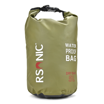 RSonic Wasserdichter Rucksack Tragetasche Tasche mit Schultergurt | Water Proof Dry Bag | 5 Liter Navi Grün