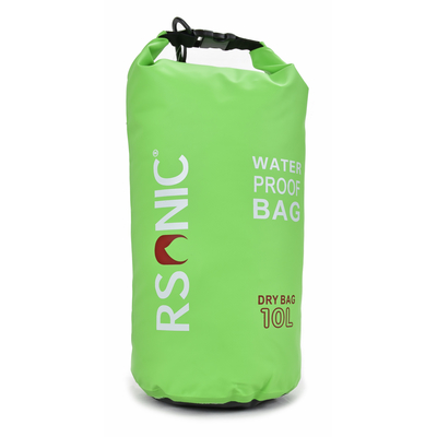 RSonic Wasserdichter Rucksack Tragetasche Tasche mit Schultergurt | Water Proof Dry Bag | 10 Liter Neon Grün